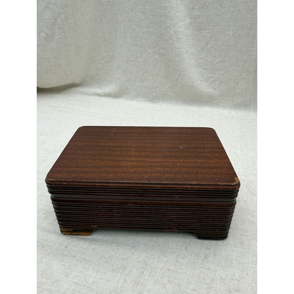 Wooden Jewelry Music Box Trinket Box Vintage